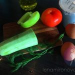 Ingredients for omelette with vegetables