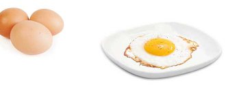 What is the calorie content of an egg fried without oil in a frying pan?