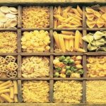 Various types of pasta in a box