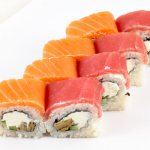 Rolls with salmon and tuna