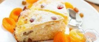 Casserole with cottage cheese without flour and sugar. Recipe No. 1 Cottage cheese casserole with raisins and dried apricots without flour 