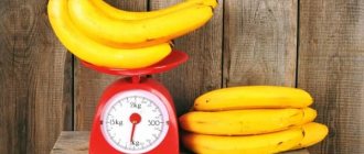 yellow bananas on red scales